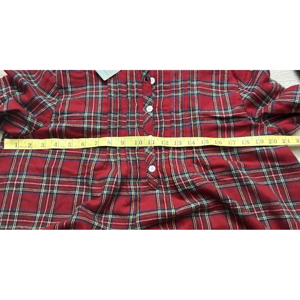LL Bean Nightgown Womens Medium Plaid Flannel Red Scotch Tartan Pajamas Cottage - Picture 9 of 10